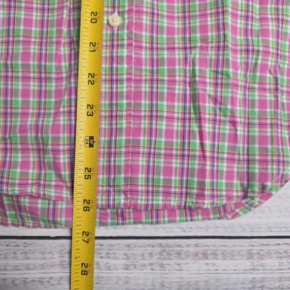 Ralph Lauren Shirt Boys Youth Large 14/16 Colorful Plaid Long Sleeve Button Down